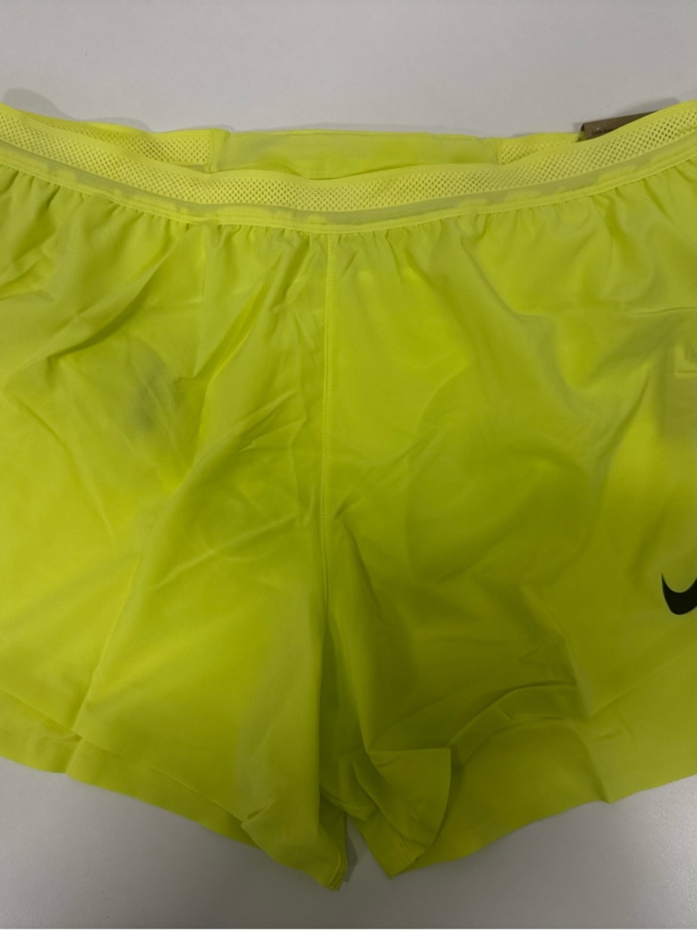 Nike aeroswift Men’s Neon Yellow Athletic Shorts size Large